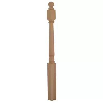 EVERMARK Newel Post Stair 3.5 X48  Wood Ball-Top Solid-Core Unfinished Red-Oak • $84.65