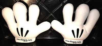 Vintage Disneyland Resort Mickey Mouse 10” White Plush Costume Gloves (EUC) • $11.95