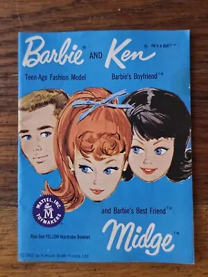 Vintage Mattel Barbie Ken And Midge Booklet 1960's 100% Original Excellent! • $9.99