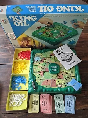 Vintage 1974 KING OIL Board Game By Milton Bradley. Missing One Red Piece. • £91.56