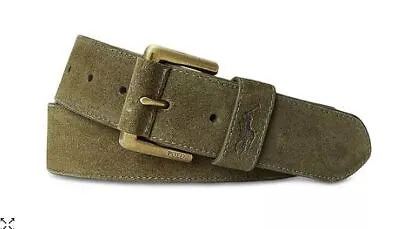 Polo Ralph Lauren Men's Suede Roller Buckle Belt Olive US 42 • $59.55