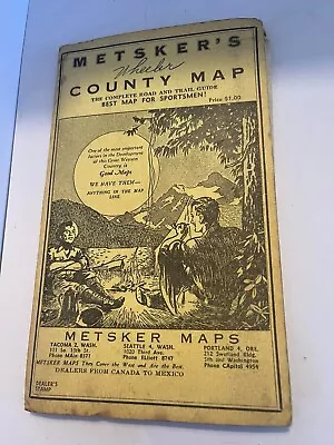 Vintage Metsker's Map Of WHEELER County Oregon C1960s • $8.50