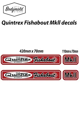 Quintrex Fishabout MK2 Vintage Style Boat Decals • $55.20