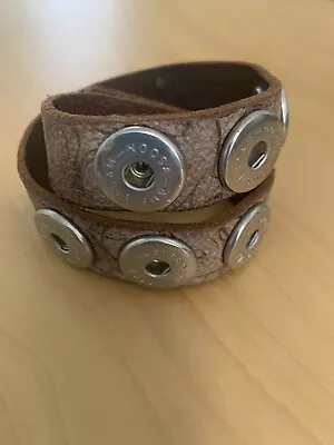 $15 • Buy Genuine Noosa Amsterdam Embossed Double Bracelet, Chocolate, Size XS