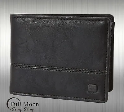 New Billabong  Dimension Black Bi-Fold Mens Faux Leather Wallet • $23.95