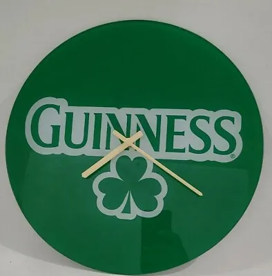 Guinness Green Shamrock Logo Wall Clock Beer Bar Pub Man Cave 13.75  Vintage • $26