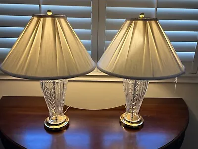 Pair Of Vintage Waterford Crystal Hollywood Regency  Glencar  Lamps • $750