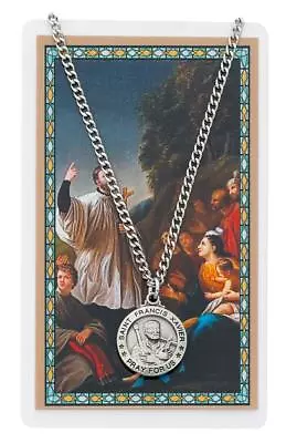 St Francis Xavier Pewter Medal With 24in Chain And Laminated Holy Card Set • $19.99
