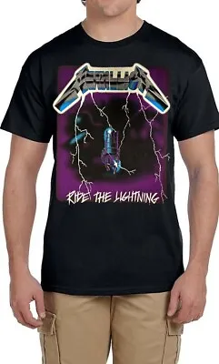 METALLICA RIDE THE LIGHTNING PUNK Rock Band Black T Shirt • $11.99