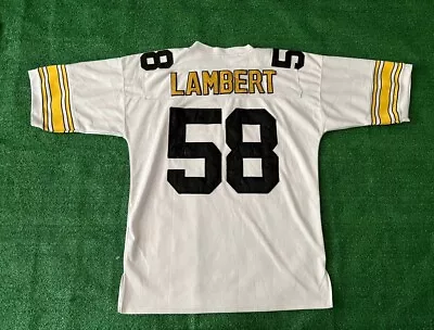 Vintage Pittsburgh Steelers Mitchell N Ness #58 Jack Lambert WHITE Jersey Sz 48 • $62.40