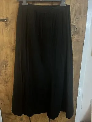 Black Laura Ashley Needle Cord Skirt Size 8 • £10