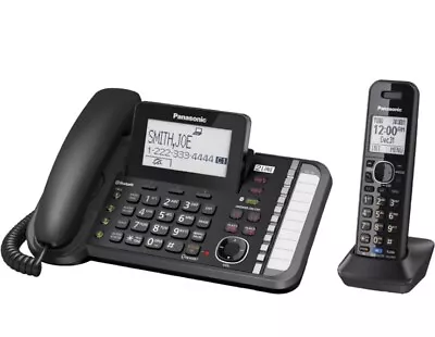 Panasonic 2 Line Link2Cell KX-TG9581B DECT 6.0 Cordless Phone System Bluetooth • $79.99