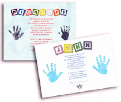 $30 • Buy Personalised Childrens Name Handprint Footprint In A Frame Custom Keepsake Gift
