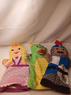 Palace Pals Hand Puppets Set Of Three Melissa Princess Dragon And Knight • $8.99