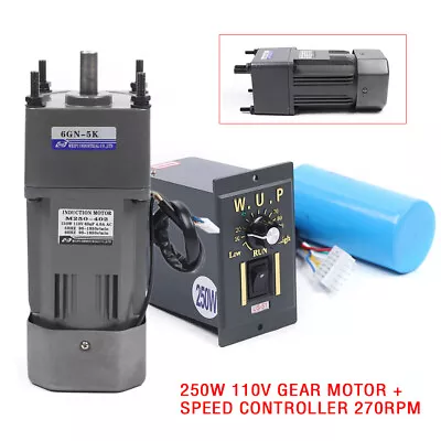 250W 110V AC Gear Reduction Motor Electric+Variable Speed Control Reversible USA • $123.50