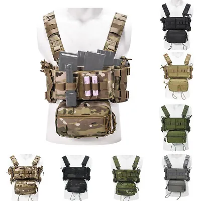 Tactical Modular Chest Rig MK3 Vest Military Micro Fight Carrier 5.56 Mag Pouch • £53.18