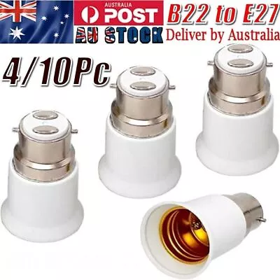 4/10x B22 To E27 Light Socket Adapter Bayonet Lamp Base To Edison E27 Bulb Screw • $7.49