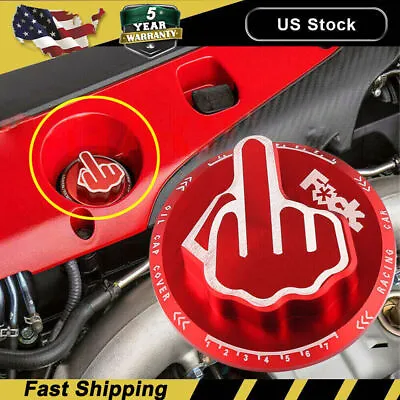 JDM RED Screw-In Middle Finger Oil Filler Tank Cap Valve Cover /For Honda Acura • $10.39