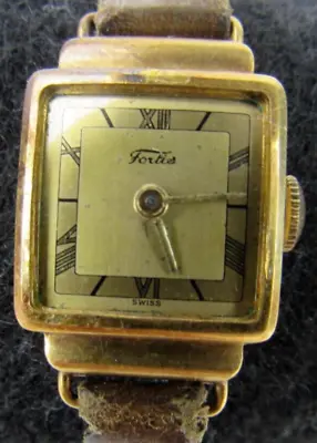 Vintage FORTIS Ladies Art-Deco Tank Style Wristwatch RARE - Working • $49.95