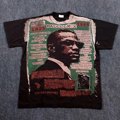 Malcolm X Mosquitohead 1991 Reprint Single Stitch AOP T-Shirt XL Modern Boot • $71.25