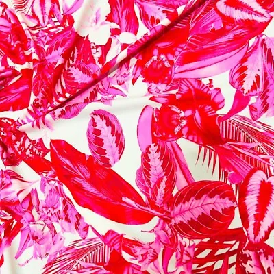 Spandex Fabric 4-way Stretch Tropical Flowers Print Nylon By Yard For Swimwear • $12.99