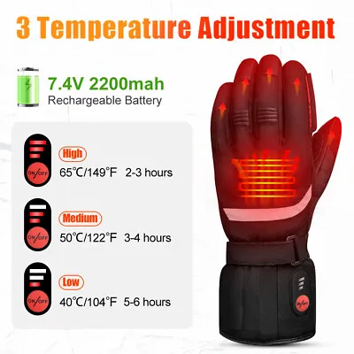 SAVIOR HEAT Motorcycle Electric Heated Gloves Rechargeable Battery Winter Warm • $95.14