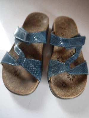 £19.22 • Buy Dr. Andrew Weil With Orthaheel Slide Sandals Women's Size 5/36 Leather Teal