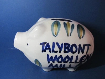 £4.99 • Buy Hand Painted Ceramic Pig Money Box Bank TALYBONT WOOLLEN MILL 