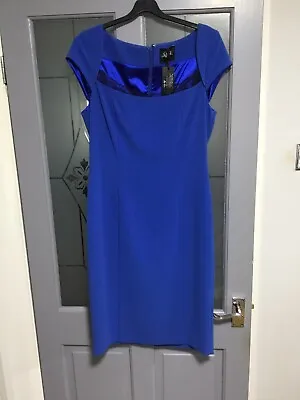 BNWT Holly Willoughby Blue Dress With Lace Trim Size 12 Flattering Perfect Dress • £16.99