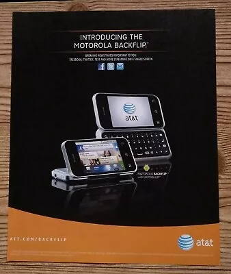  2010 Motorola Backflip AT&T Official Promo Vintage Magazine Print Ad  • $9.99