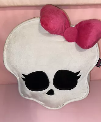 Monster High Skull Shape Skullette Plush 15”x 13” White Backpack Bag RARE • $100