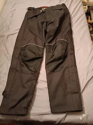 Bilt Motorcycle Pants Black Full Lined Full Side Zip BLW 13 Knee Armor Size 32 • $45