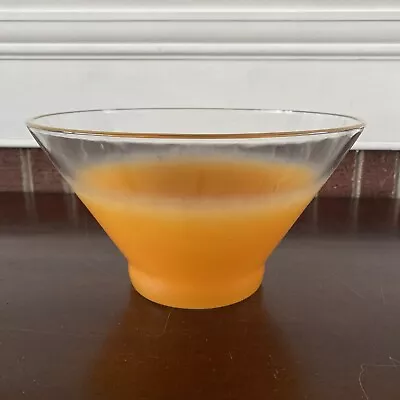 Blendo Vintage Orange Chip Bowl Gold Rim Large Glass Bowl 10.5 In. Diameter • $21.95