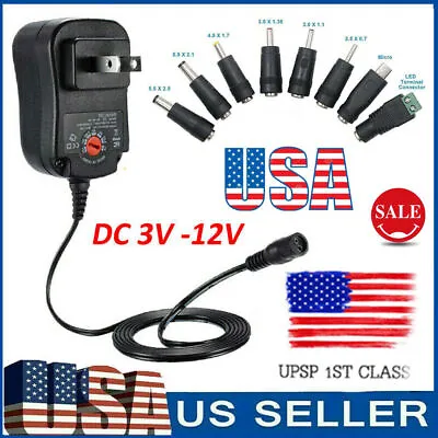 12W 3V-12V Universal AC Adapter Power Supply Wall Charger Cord For DC Charger US • $8.99