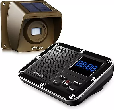 Solar Driveway Alarm Wireless 1800ft Outdoor Motion Sensor Detector Alert System • $35.99