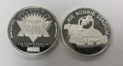 Lot Of 2 ~ 1995 Super Bowl XXIX Joe Robbie Stadium 1 Oz Pure Silver (.999) Medal • $84.95