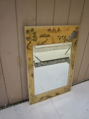 La Barge Mirror Hand Painted Chinoiserie Mirror Vintage Rectangular Gold Decor • $1299