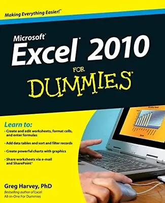 £14.39 • Buy Excel 2010 For Dummies By Greg Harvey