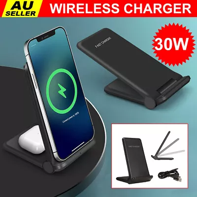 Wireless Charger Stand Fast Charging Dock Pad For IPhone Series Samsung S22+ AUS • $21.25