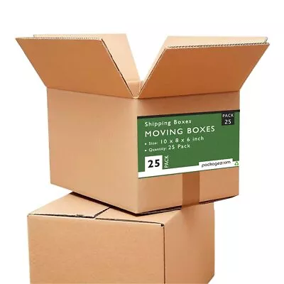 25 Medium Moving Boxes - 10x8x6 Shipping Boxes - Pack Of 25 - Fast Shipping • $32.09