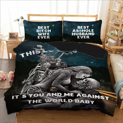 £22.99 • Buy Gothic Skull Duvet Cover Bedding Set Single Double King Sizes & Pillow Cases NEW