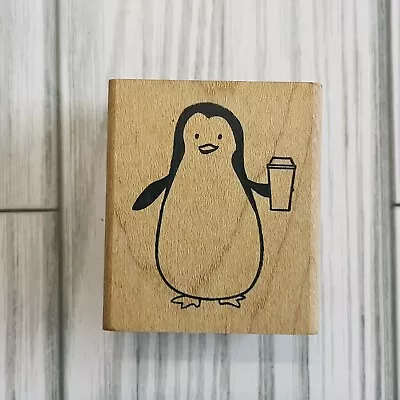 Memory Box Coffee Penguin Rubber Craft Stamp • $3.95