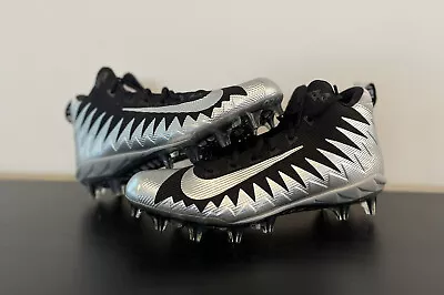 Size 10 Nike Football Cleats Alpha Menace Pro Mid Black Silver NFL - RAIDERS • $160