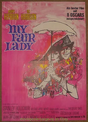 MY FAIR LADY MOVIE POSTER Original GERMAN 23x33 Folded AUDREY HEPBURN • $134.75