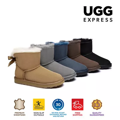 【EXTRA 15% OFF】UGG Boots Women Australian Sheepskin Wool Classic Mini Back Bow  • $165