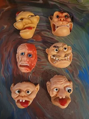 Vintage 6 Lot Gigantor Monster UGLY FACE RUBBER PUPPETS Jiggler Finger Toy  • $99.99