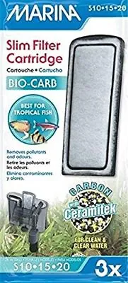 Marina Bio-Carb Carbon Slim Filter Tropical Cartridge Pack Of 3 • £6.57