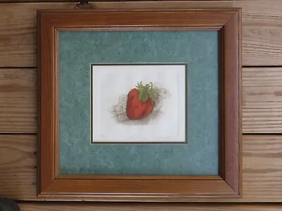 Martha Hinson Framed Hand Colored Etching Strawberry Signed #255/350 • $32