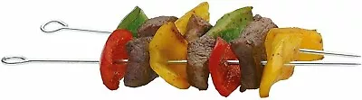 6 Pack BBQ Metal Skewers 24cm Metal Barbecue Kebab Sticks Food Grill Outdoor • £2.39