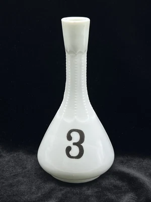 $20 • Buy Antique Mold Blown White Milk Glass Barber Bottle “3” —7.25”#02